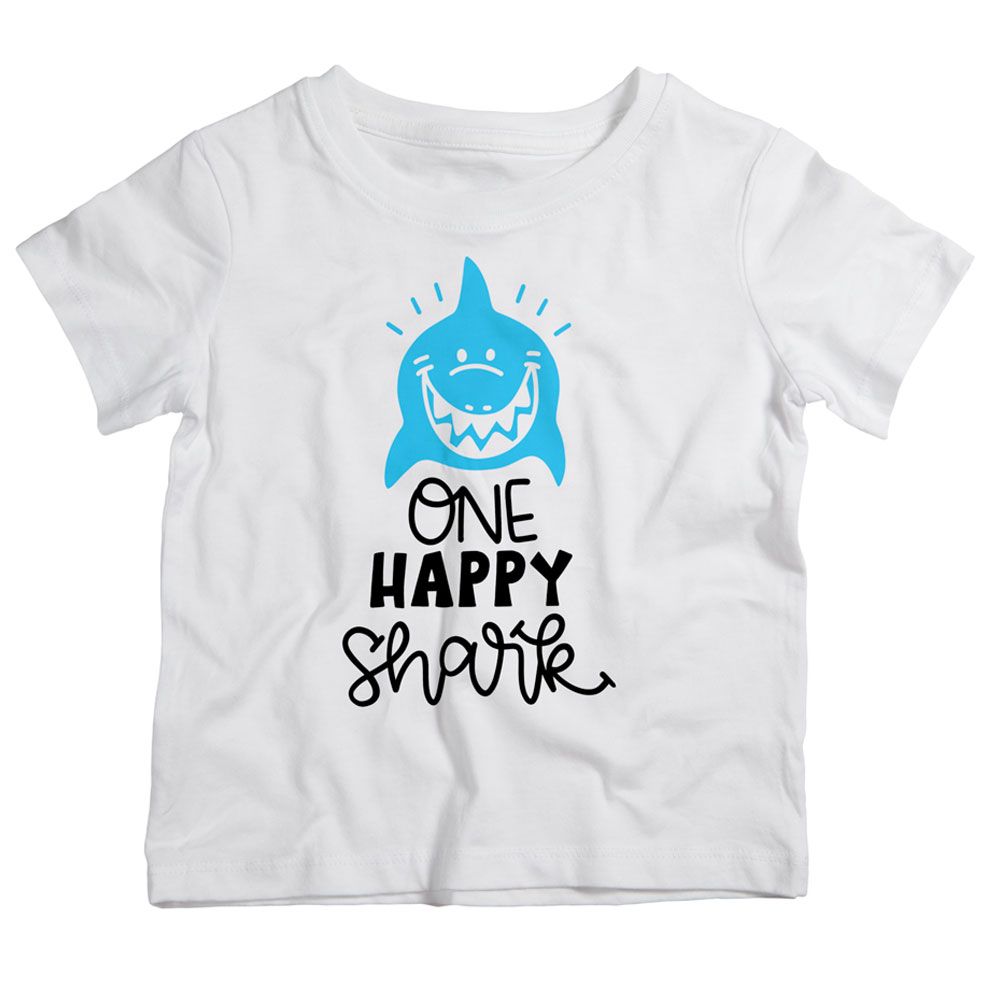 Twinkle Hands - One Happy Shark T-Shirt - White