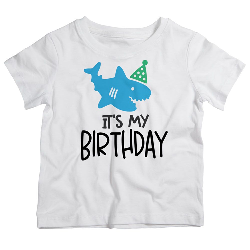 Twinkle Hands - It's My Birthday Shark T-Shirt - White