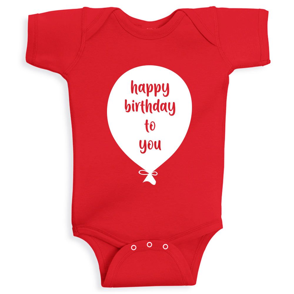 Twinkle Hands - Happy Birthday To You Onesie - Red