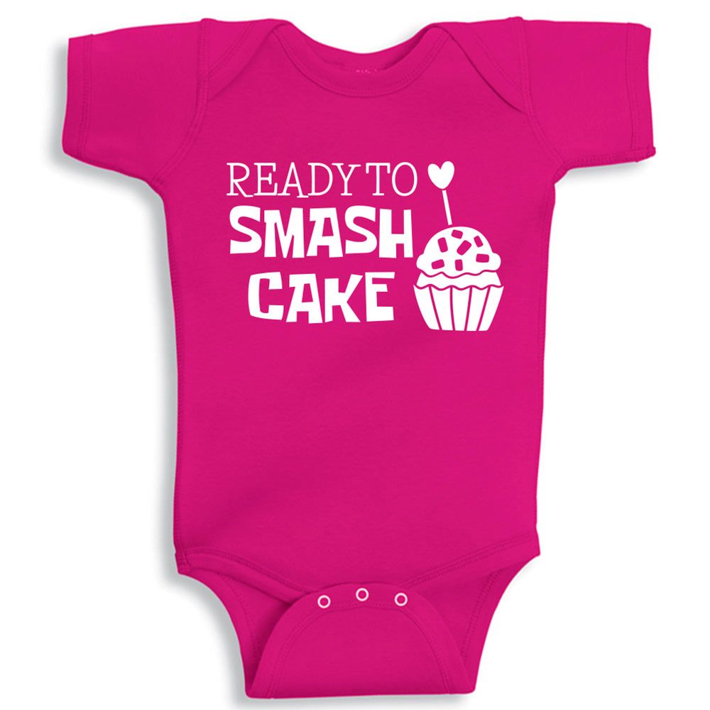 Twinkle Hands - Ready To Smash Cake Baby Onesie - Pink