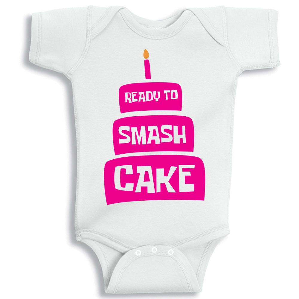 Twinkle Hands - Ready To Smash Cake Girl Onesie White