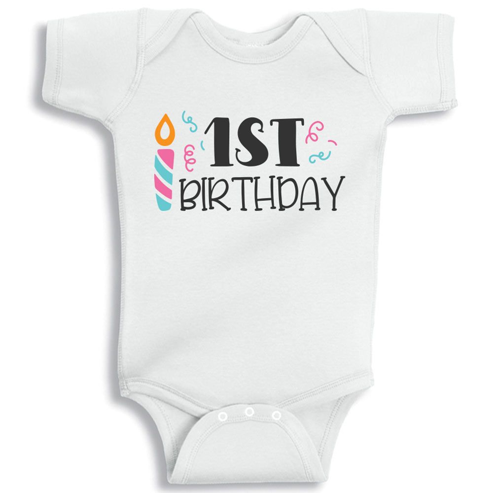 Twinkle Hands - First Birthday Baby Onesie - White