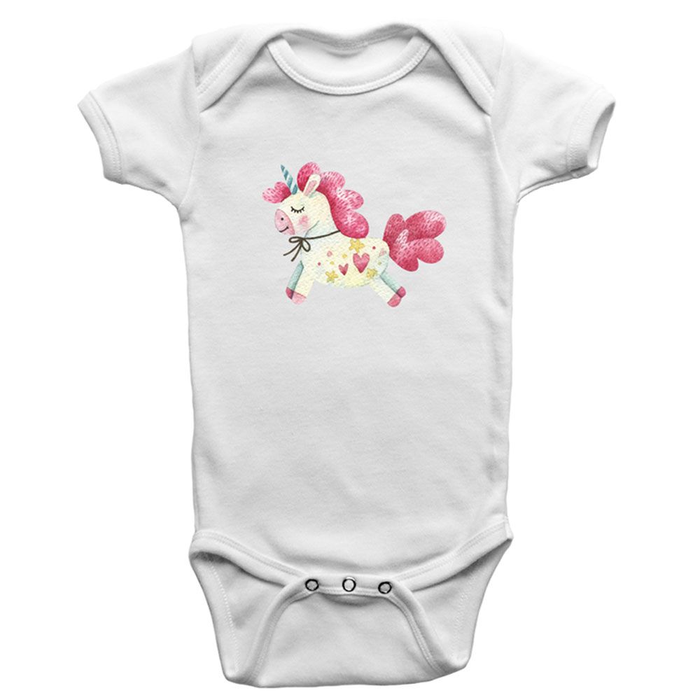 Twinkle Hands - Cute Unicorn Bodysuit - White