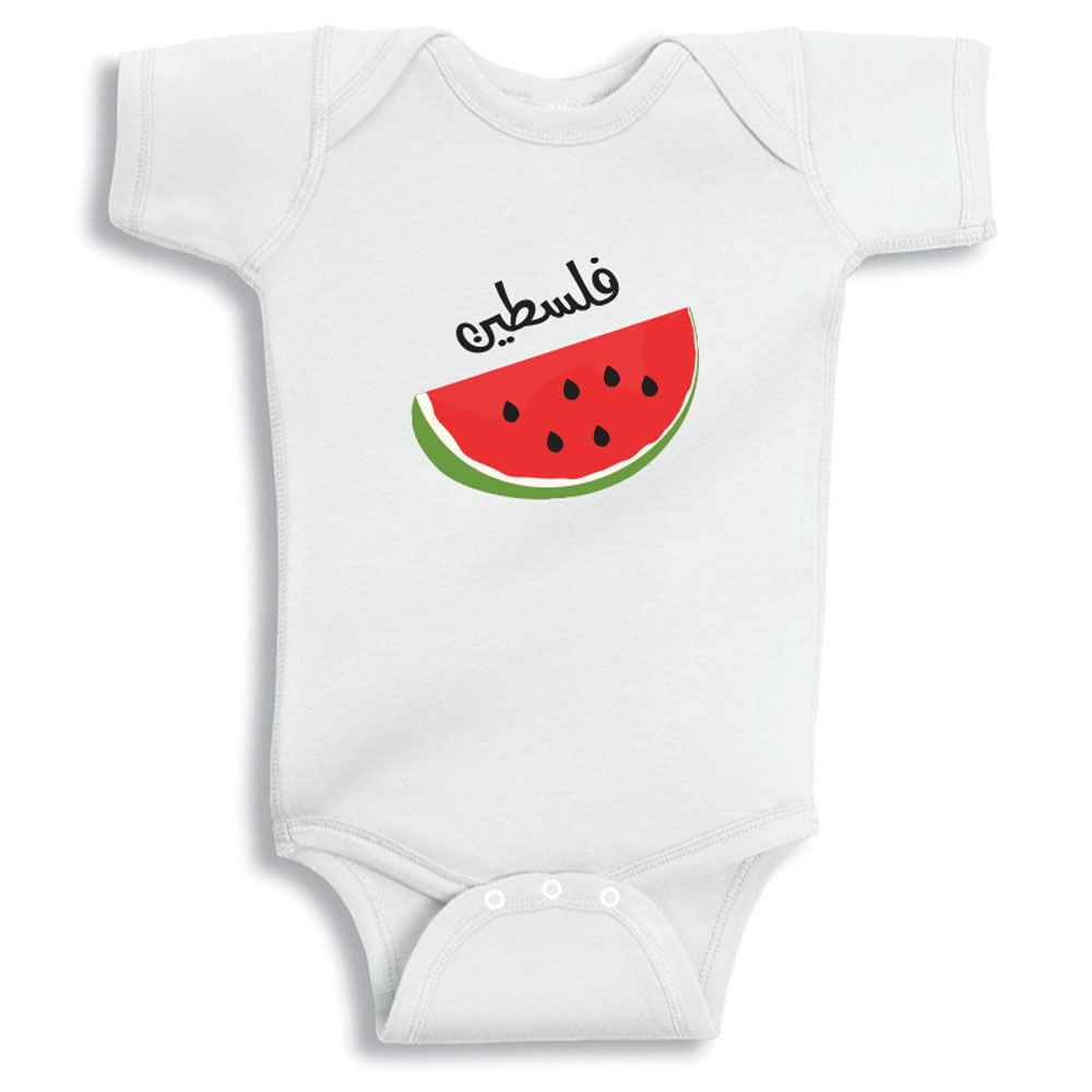 Twinkle Hands - Palestine Watermelon Baby Onesie - White