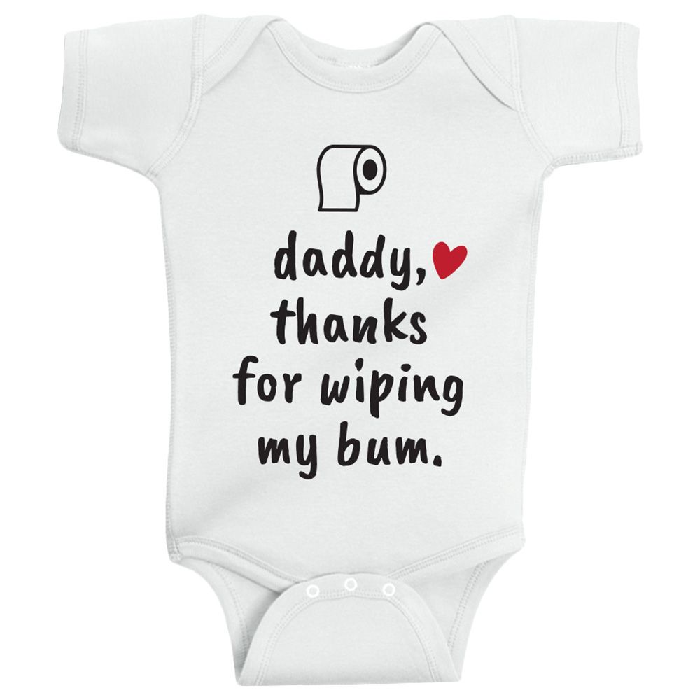 Twinkle Hands - Daddy Thanks For Wiping My Bum Onesie - White