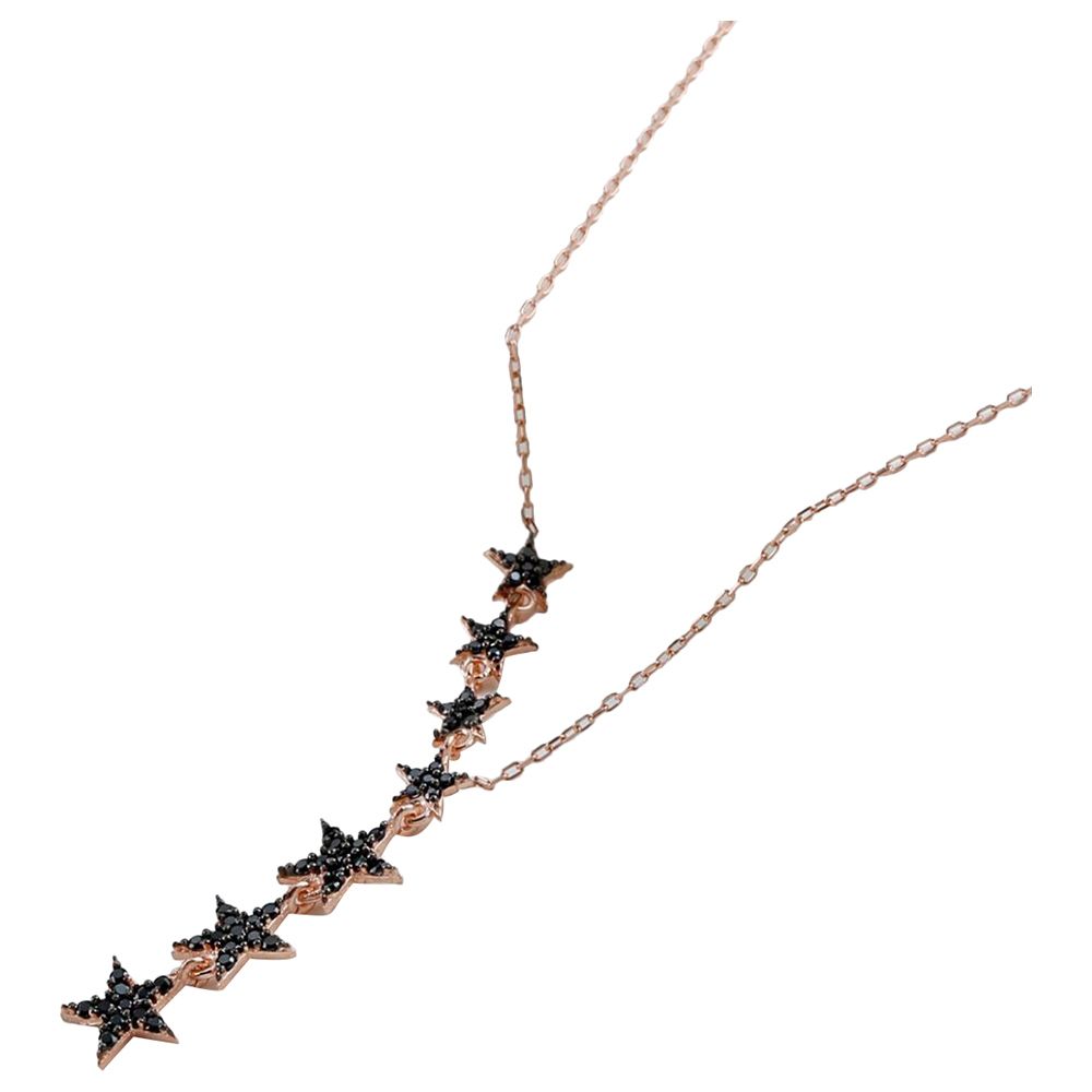 Mini Plum - Black Shooting Stars Necklace - Gold