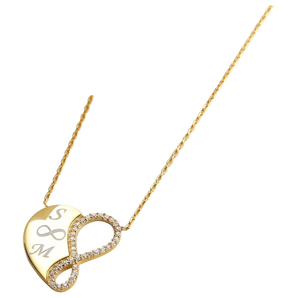 Mini Plum - Personalized Heart Necklace Gold