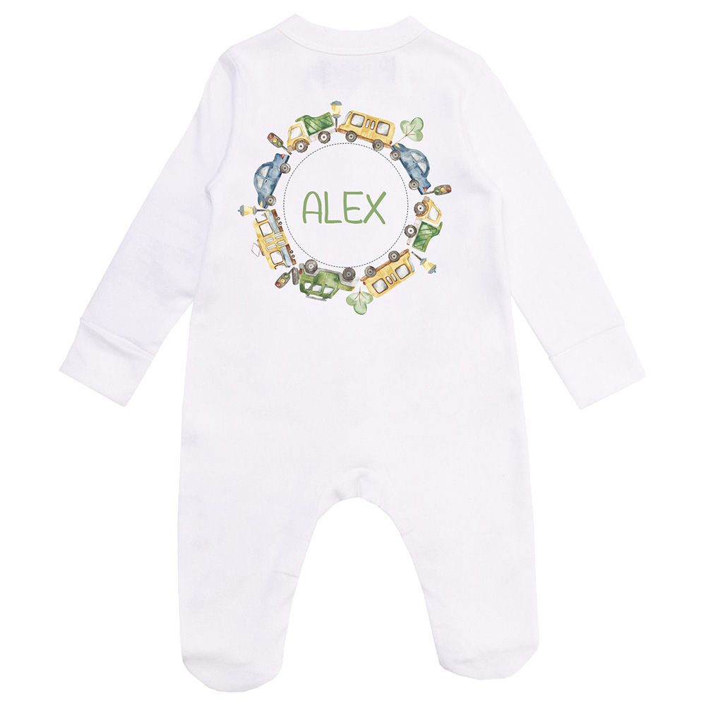 Mini Plum - Personalised Baby Sleepsuit- Toys