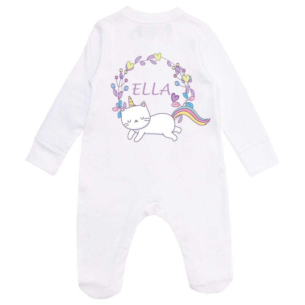 Mini Plum - Personalised Baby Sleepsuit- Unicorn Kitty