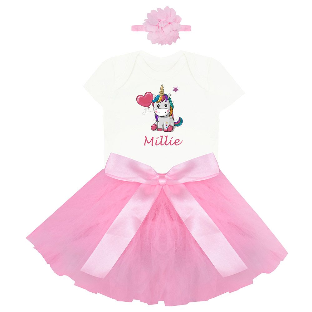 Mini Plum - Personalized Cute Unicorn Dress 3pc-Set