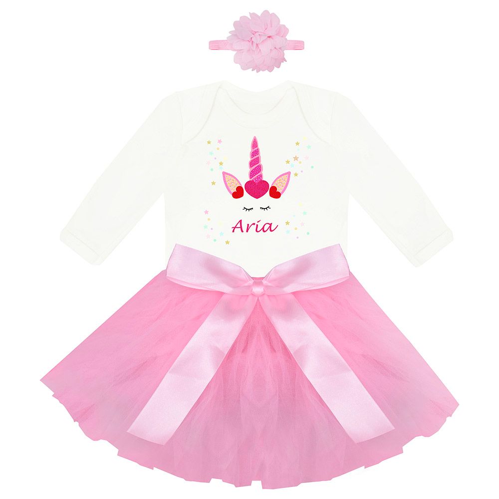 Mini Plum - Personalised Unicorn Tutu Set - Pink