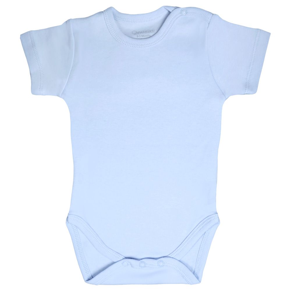 Mini Plum - Angel Wings Short Sleeves Bodysuit - Blue