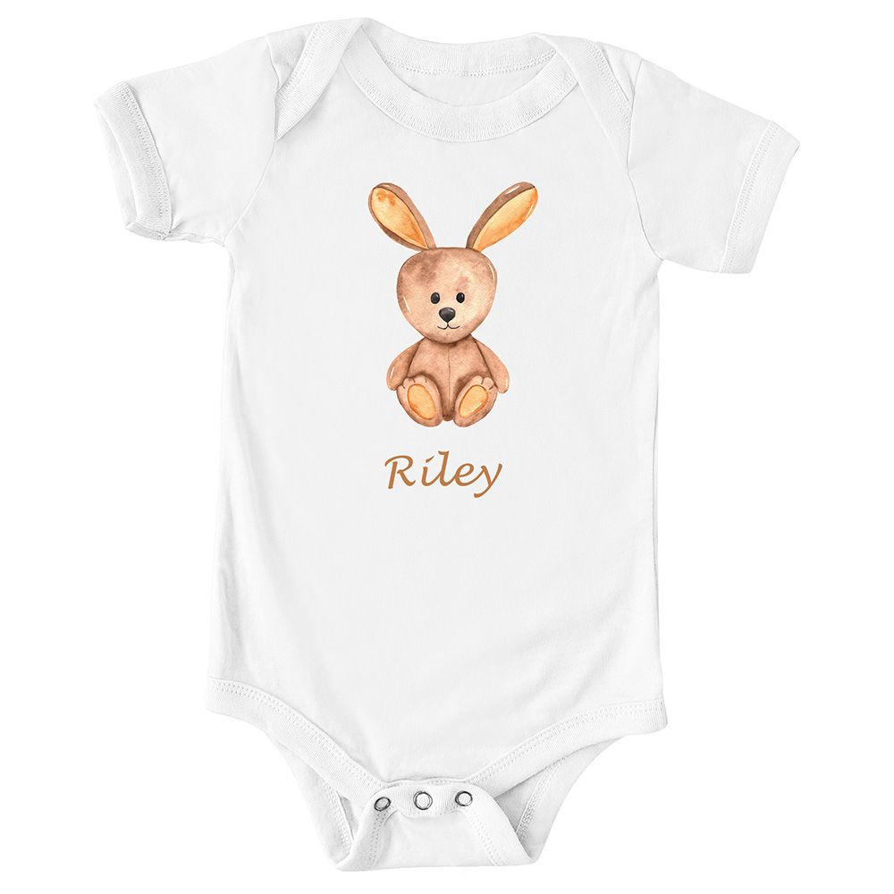 Mini Plum - Bunny Baby Bodysuit - White