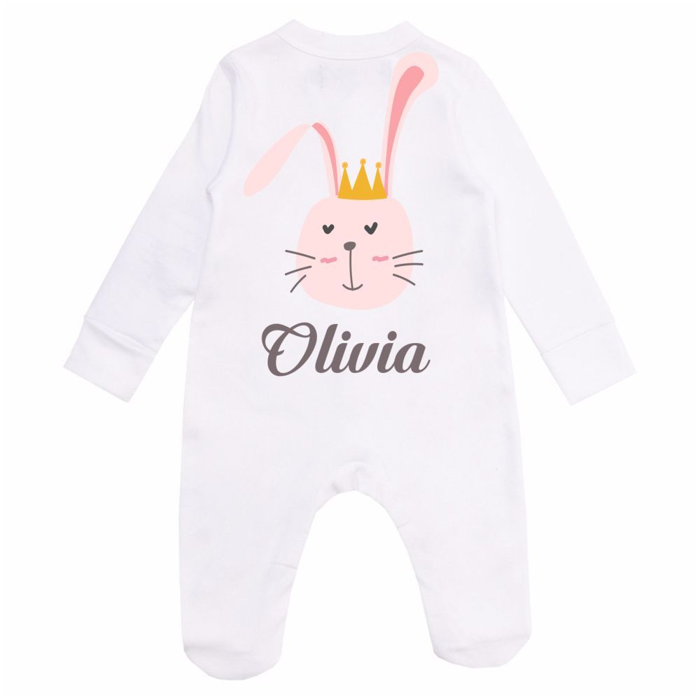 Mini Plum - Personalised Cute Bunny Baby Romper