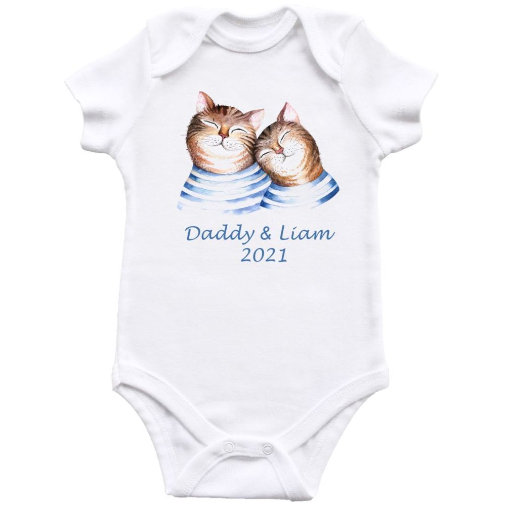 Mini Plum - Personalised Fathers Day Cat Bodysuit