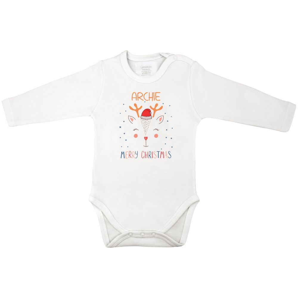 Mini Plum - Personalised Merry Christmas Bodysuit