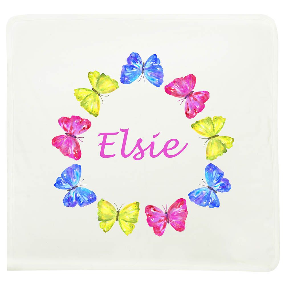 Mini Plum - Personalised Baby Blanket - Colourful Butterfly