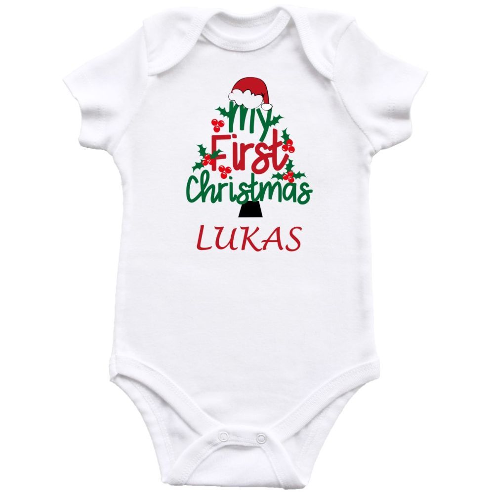 Mini Plum - Personalised First Christmas Bodysuit