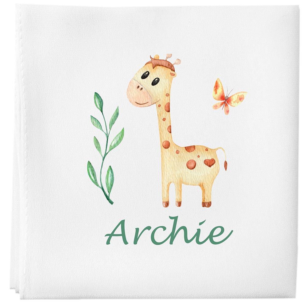 Mini Plum - Personalised Baby Blanket - Baby Giraffe