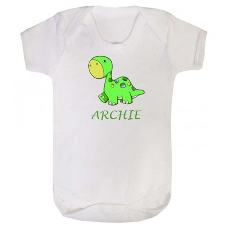 Mini Plum - Personalized Baby Green Dino Bodysuit