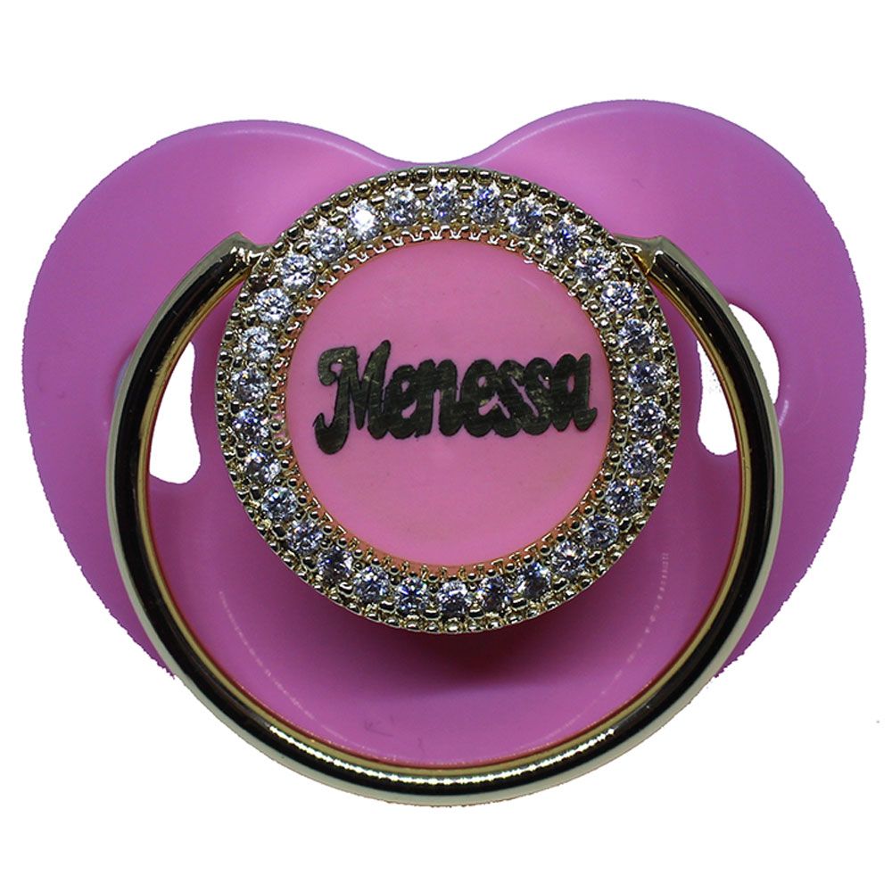 Mini Plum - Personalised Glam Pacifier - Pink