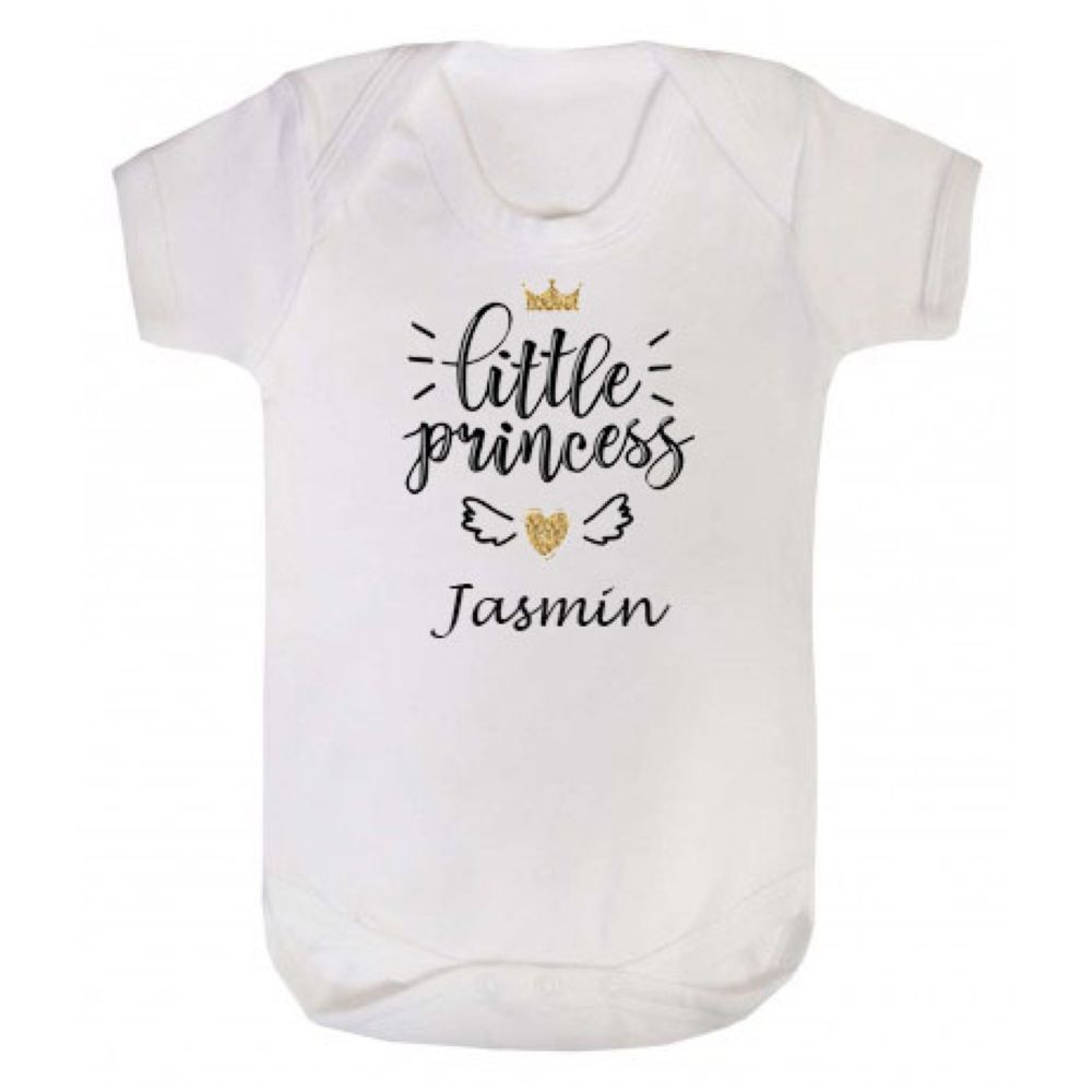 Mini Plum - Personalised Little Princess Print Bodysuit