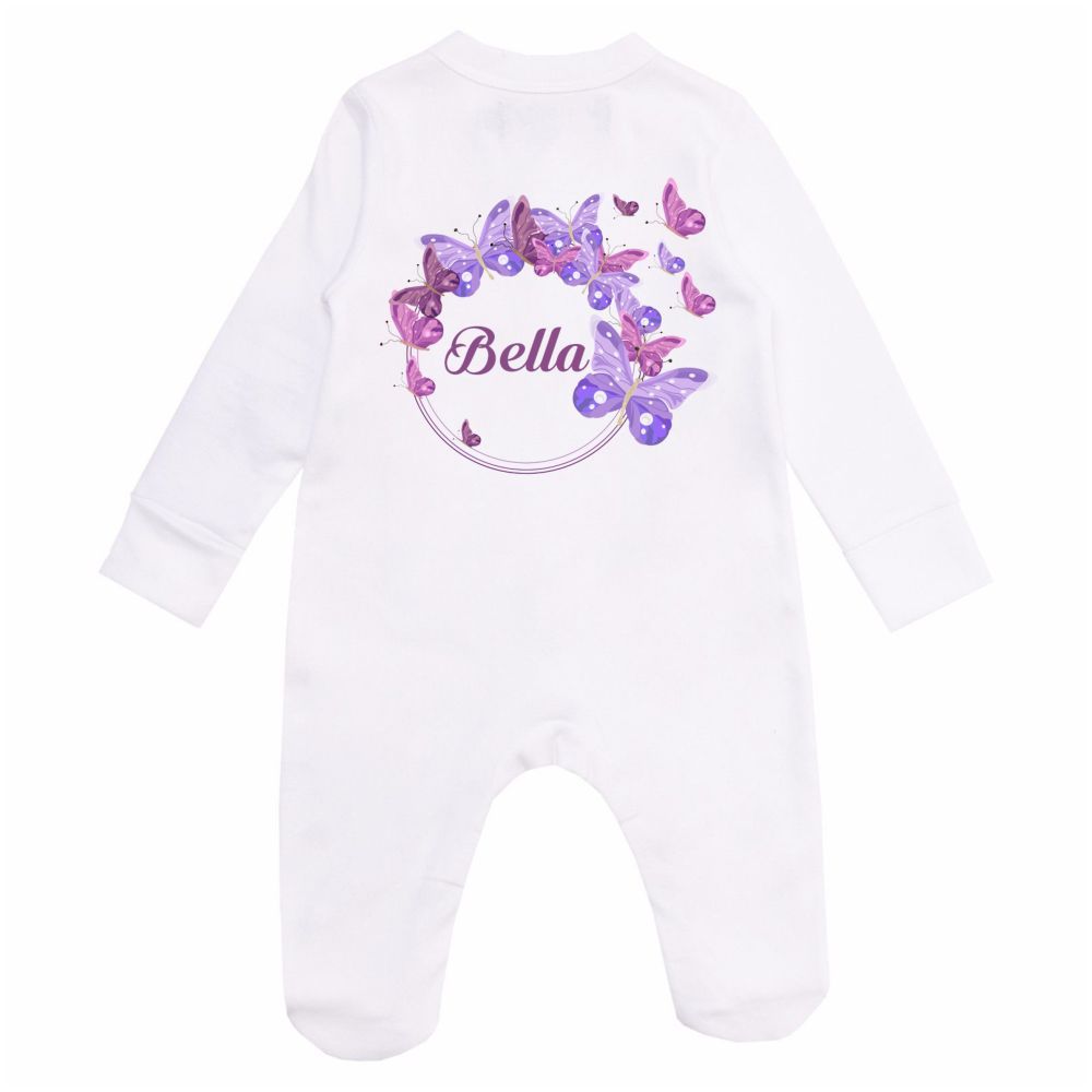 Mini Plum - Personalised Butterfly Ring Romper