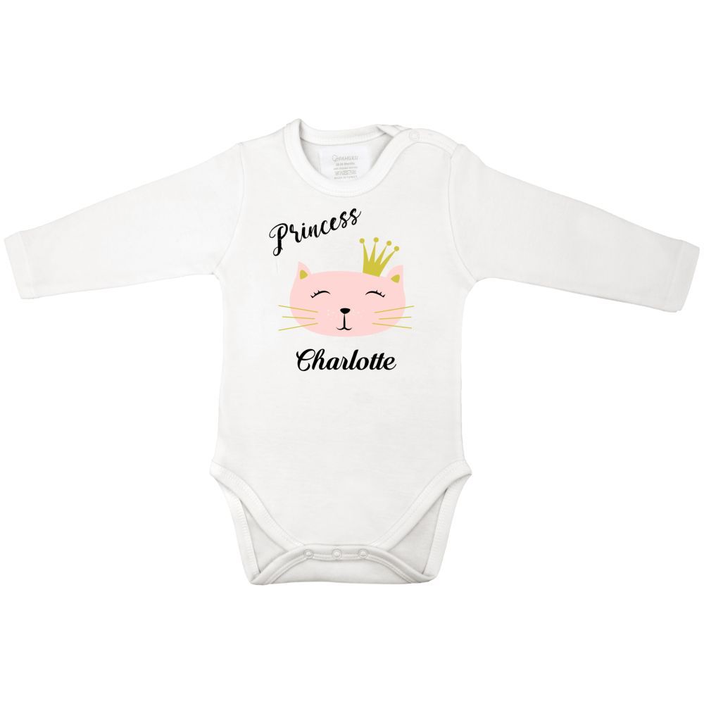 Mini Plum - Personalised Princess Kitty Bodysuit