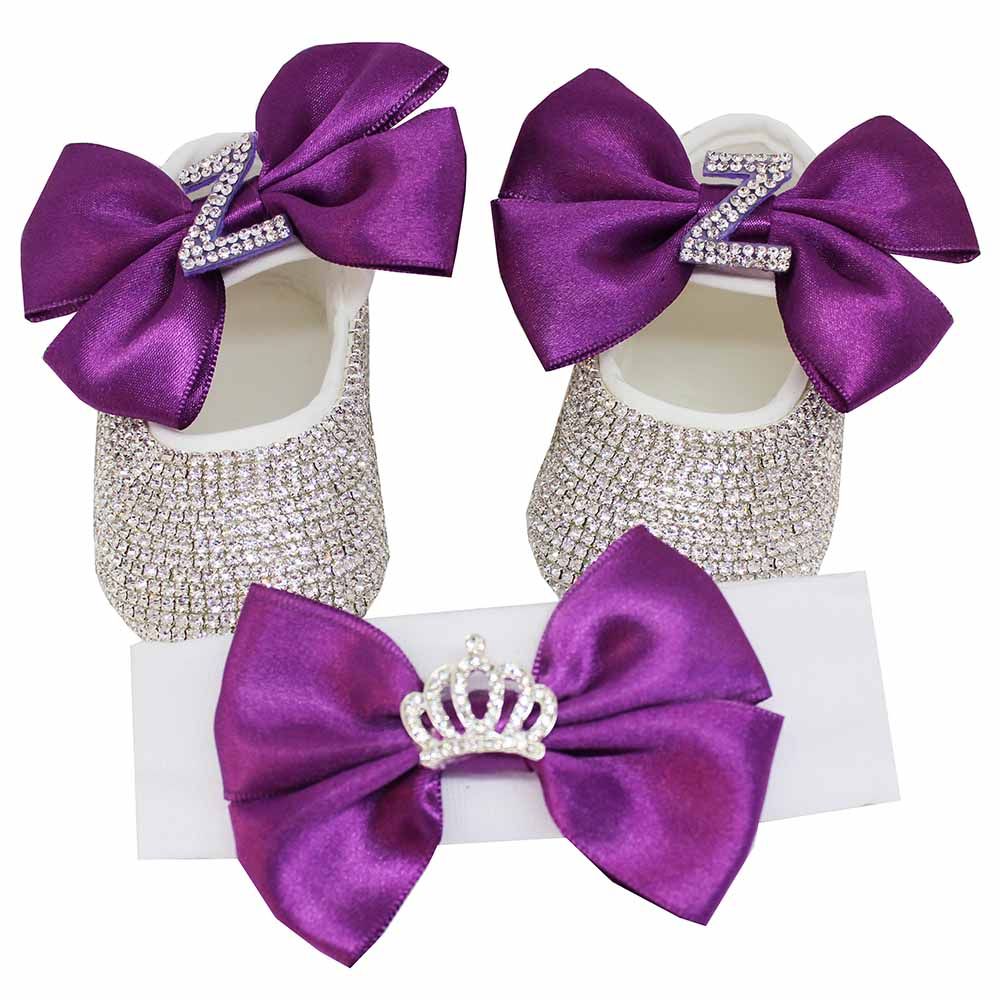 Mini Plum - Personalized Shoes And Headband Purple