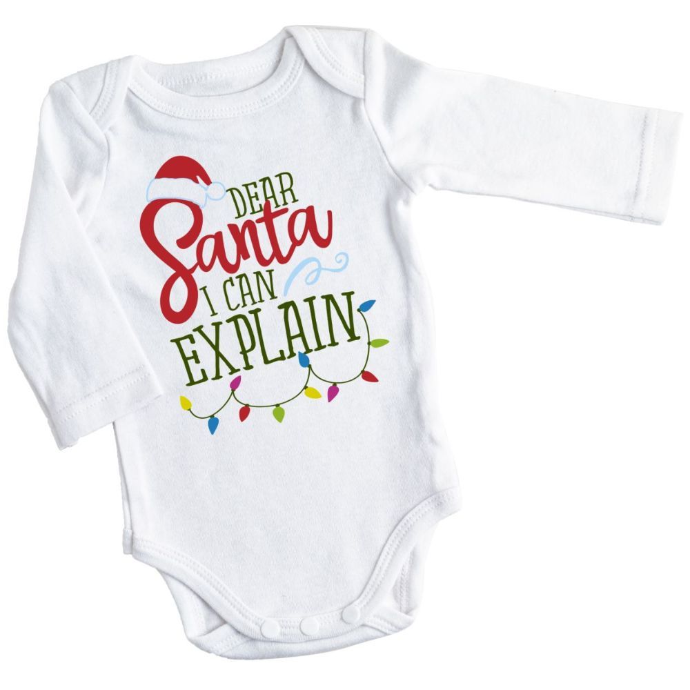 Mini Plum - Dear Santa I Can Explain Full Sleeve Bodysuit