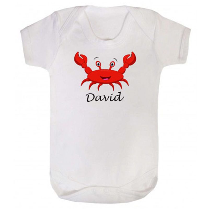 Mini Plum - Personalized Baby Bodysuit Crab