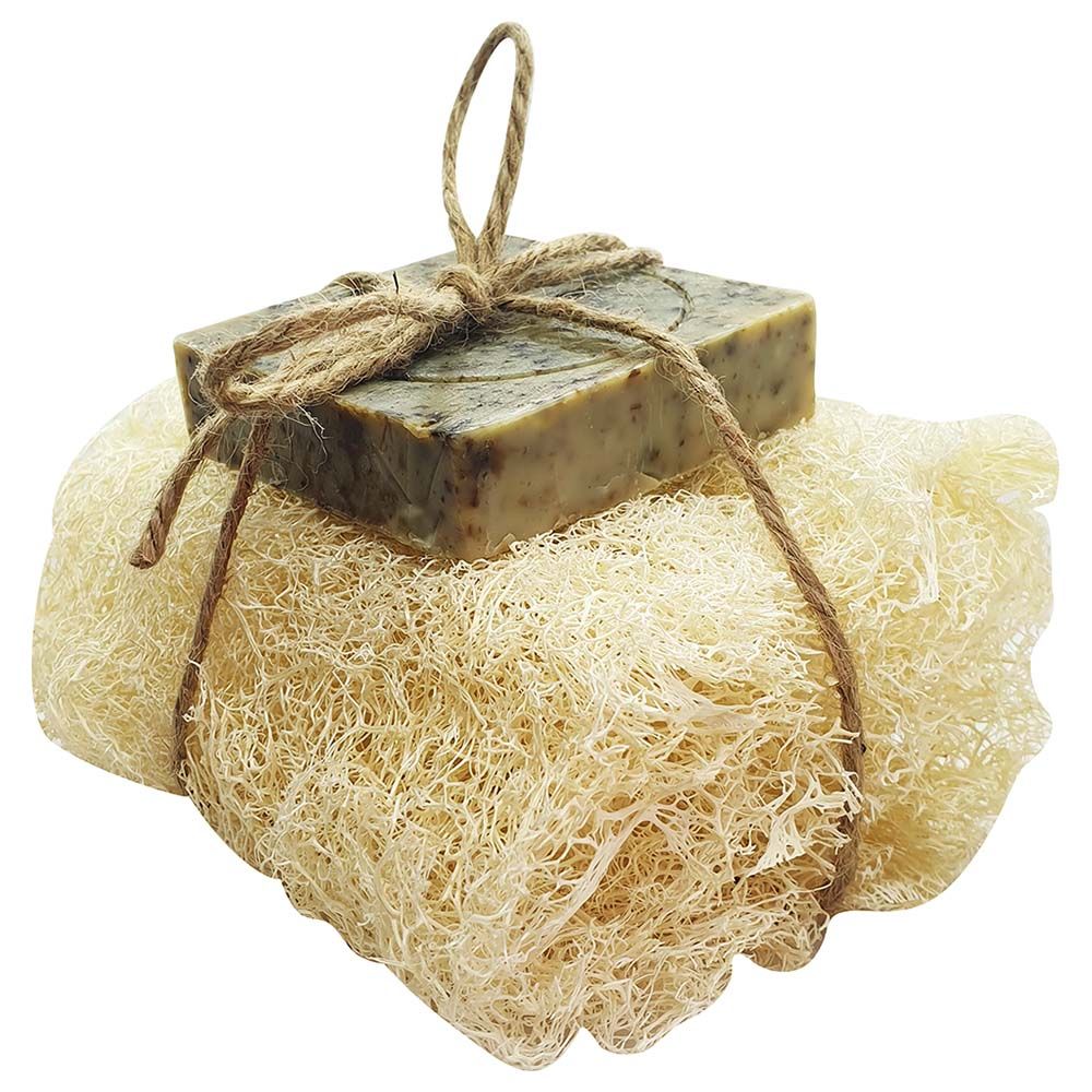 Ylabes - Loofah with Peppermint Essential Oil Natural Organic Handmade Soap - 100g