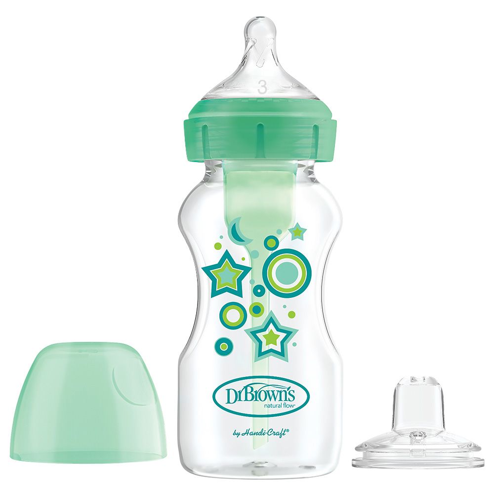 Dr. Brown's - Anti-colic Bottle To Sippy Bottle Starter Kit 270ml - Green