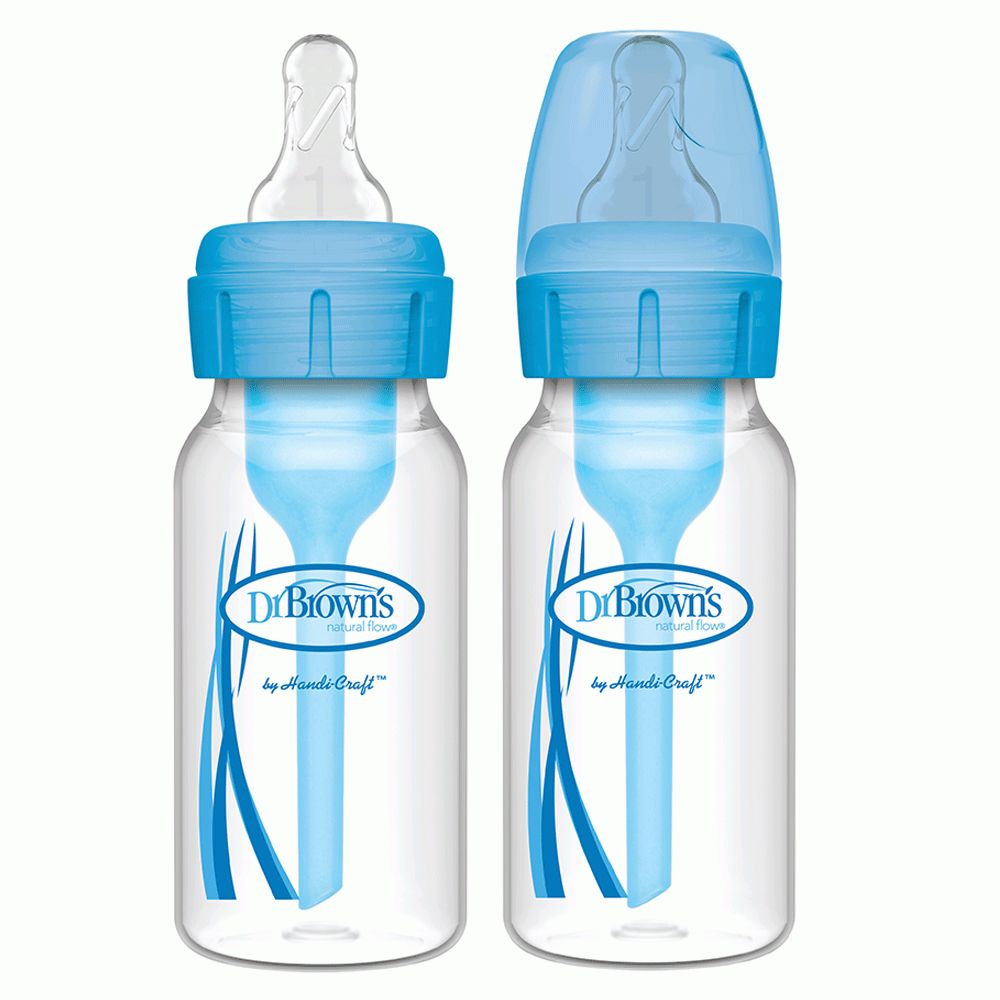 Dr. Brown's - Narrow - Neck Options+ Blue Baby Bottle - 120ml - Pack of 2