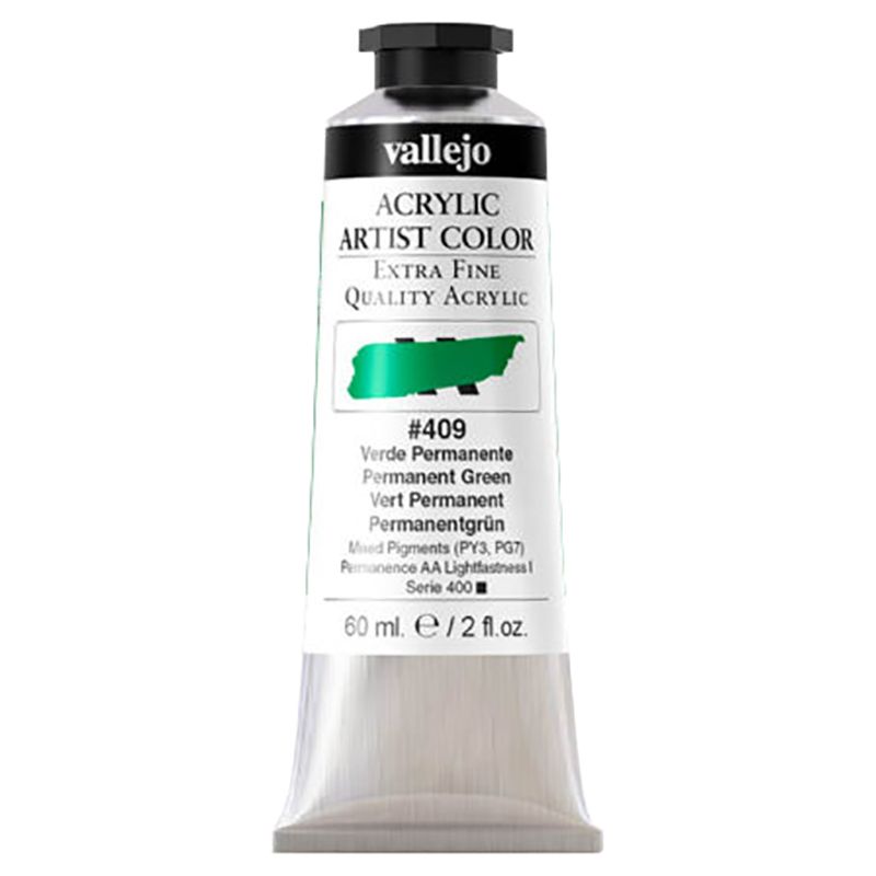 Vallejo : Artist Acrylic Paint : 60ml : Cadmium Green