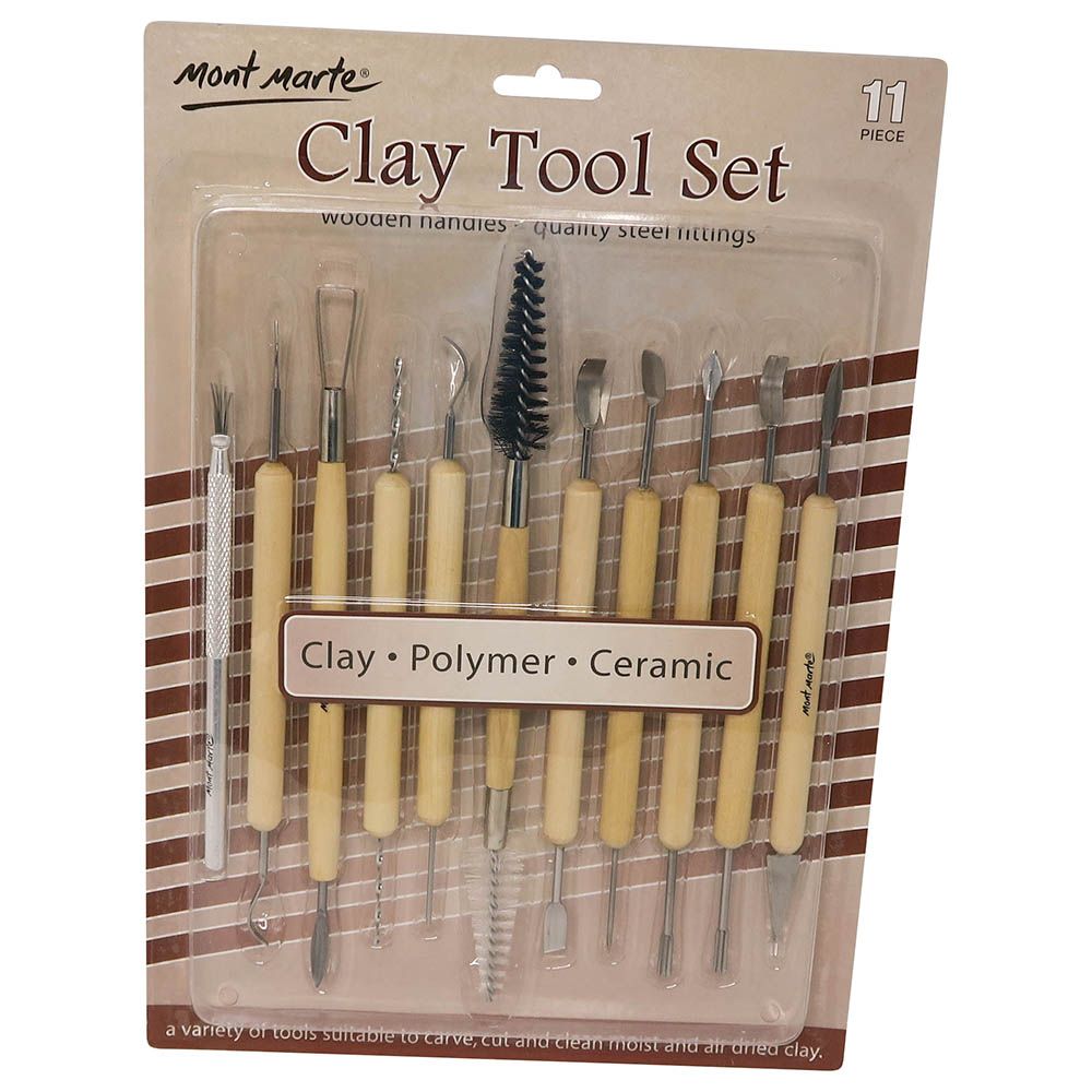 11 PCS Polymer Clay Tools Kit Wood Ceramics Tools Air Dry Pottery