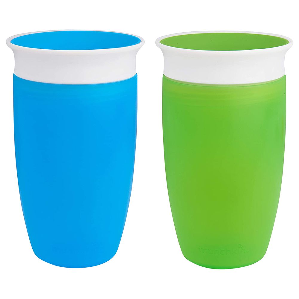 Munchkin Miracle 360 Toddler Sippy Cup Green/Blue 10 Oz 2 Count