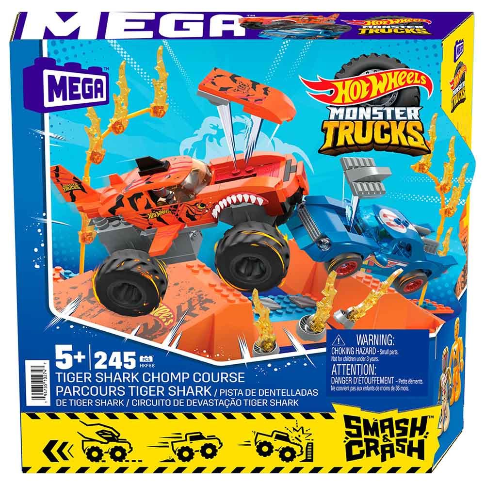 MEGA Hot Wheels Smash & Crash Tiger Shark Chomp Course Building Toy