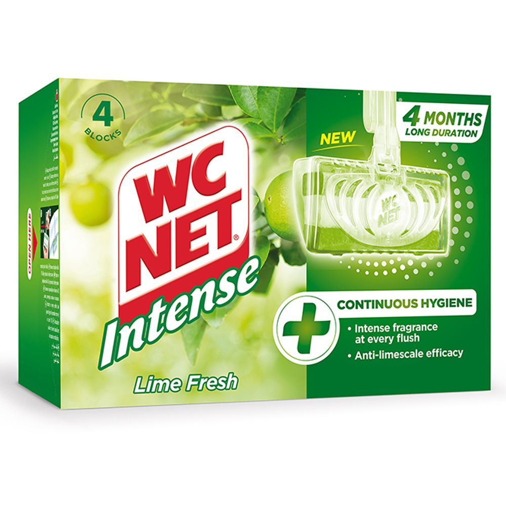 WC Net - Toilet Blocks Intense Lime Fresh 4pcs