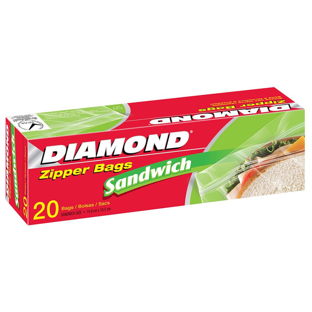 Diamond Zipper Sandwich Bags 50