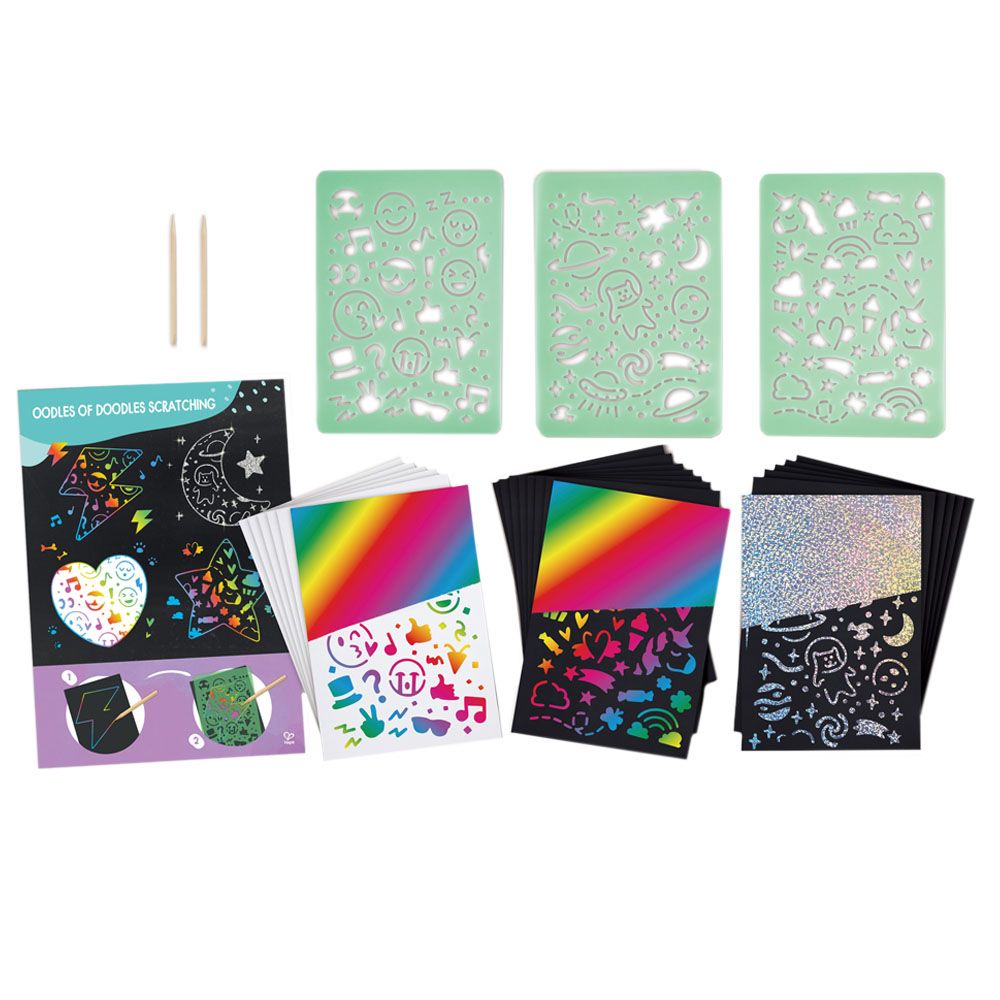 Ooly Scratch & Shine Foil Scratch Art Kit - Geometric Animals