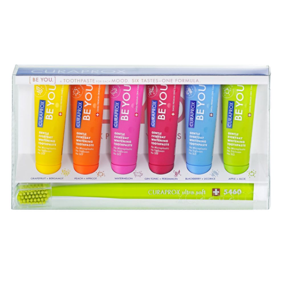 Curaprox - Be You Six-Taste-Pack Toothpaste Set + Toothbrush