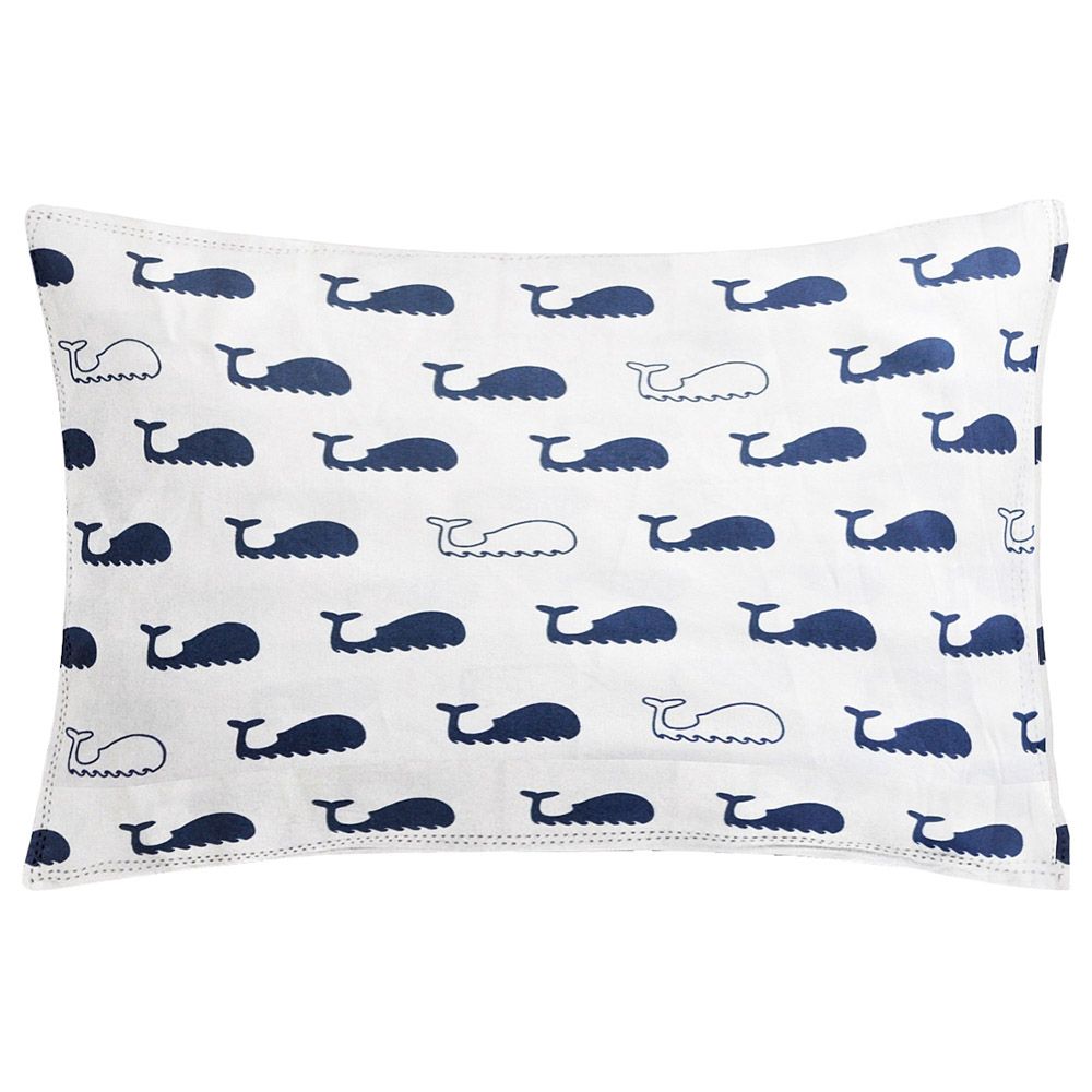 The Baby Atelier Organic Baby Pillow Cover w Fillers Dolphin