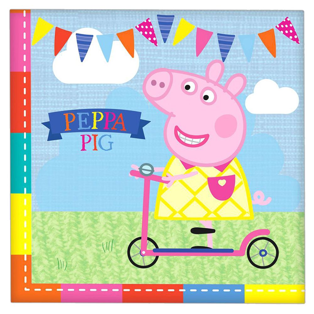 Peppa Pig Party Supplies Bundle with Plates, Napkins, Cups, and Table Cover  for 16 Guests