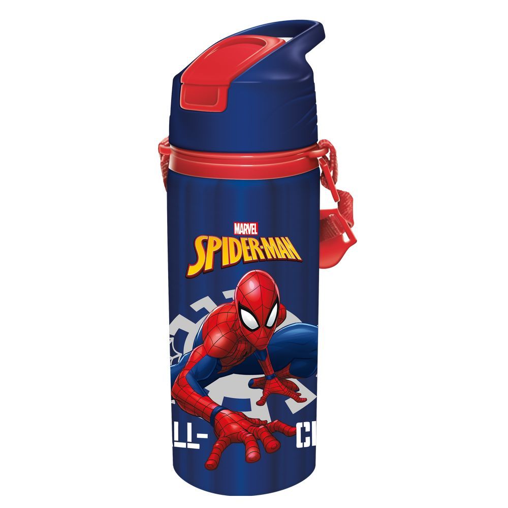 Spider-Man Stainless Steel Water Bottle with Built-In Straw