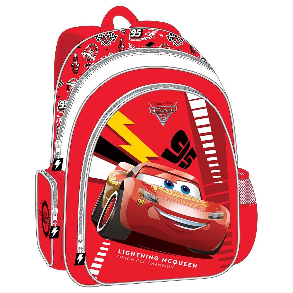 Disney Cars Lightning Mcqueen 16 Backpack And Lunch Box Set For