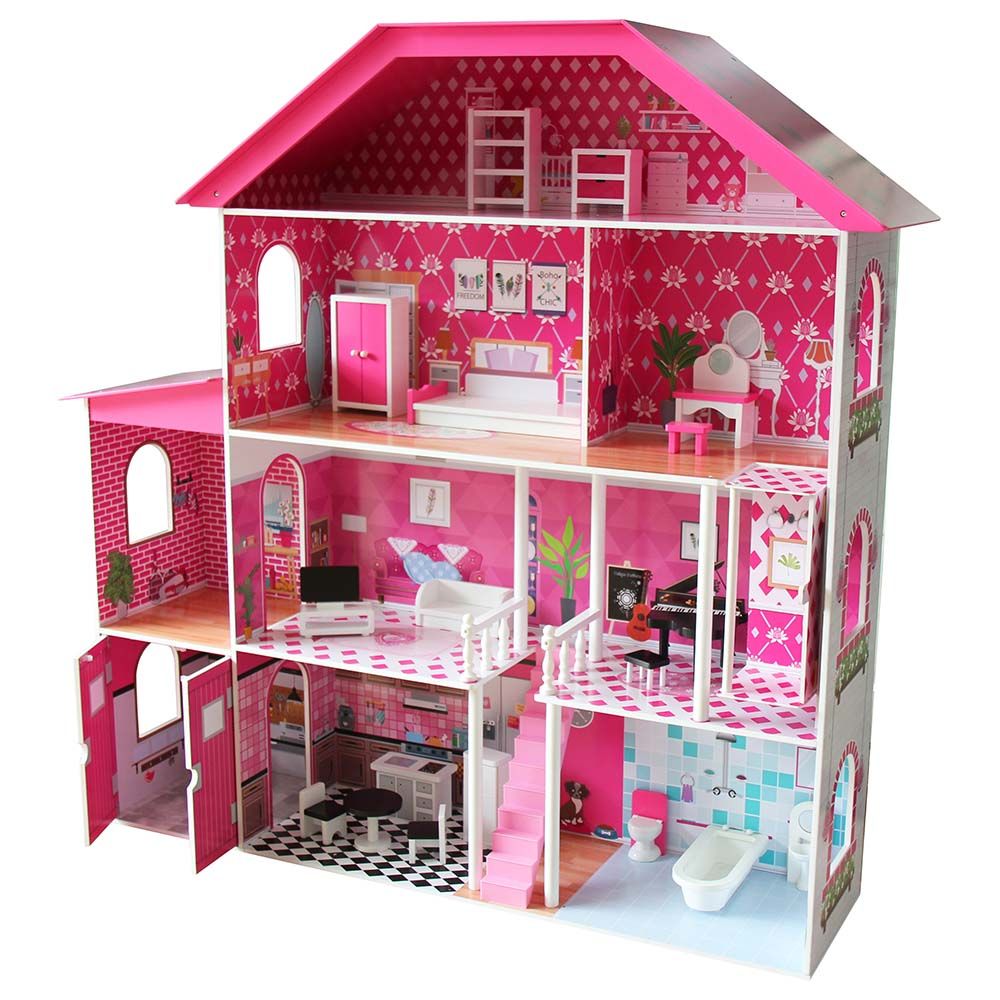 Little Angel - Wooden Doll House Playset - Pink