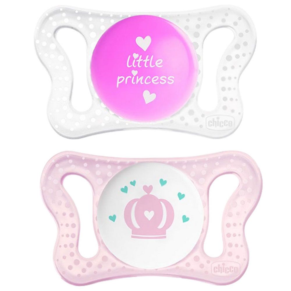 Chicco PhysioForma Soft Silicone Pacifier - Pink 0-6M 2pc