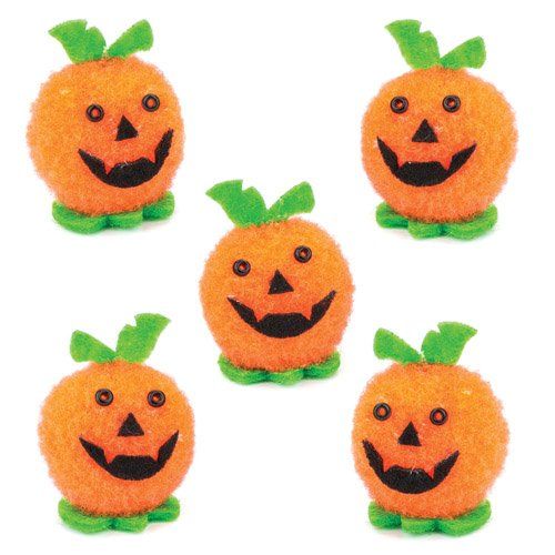 Baker Ross - Mini Pom Pom Pumpkins - Box of 10