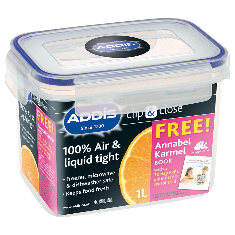 Addis Clip & Close Air and Liquid Tight Small Round Food Container 240ml